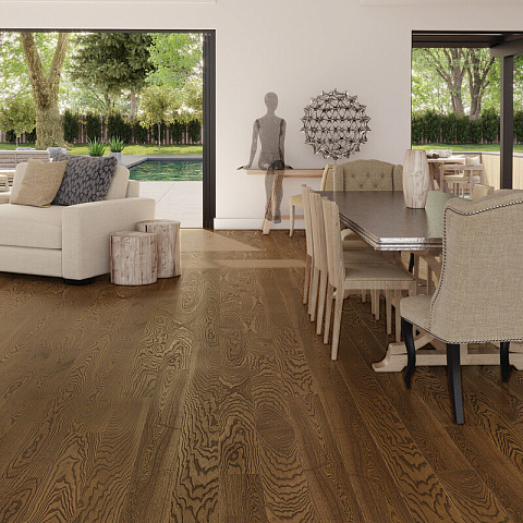 Паркетная доска ESTA 1 Strip 21077 Ash Elegant Walnut Color brushed matt 2B 2100 x 160 x 14мм (фото 2)